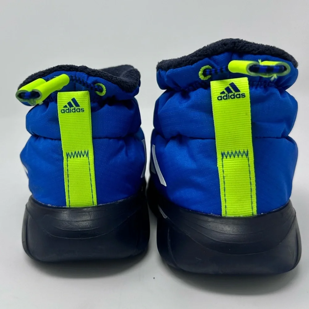 Adidas Kids Blue and Neon Green Winter Boots Size 7k
